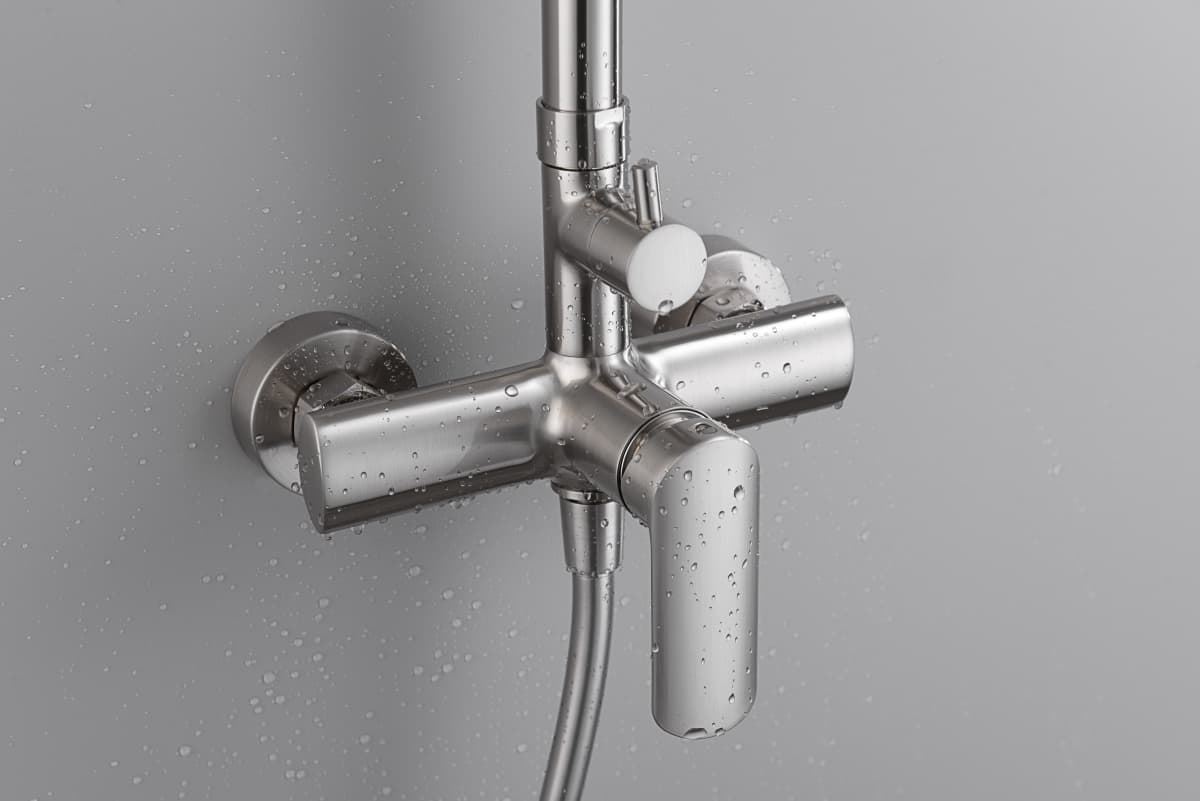 Barra de ducha monomando serie URAL acabado niquel cepillado - Imagen 3