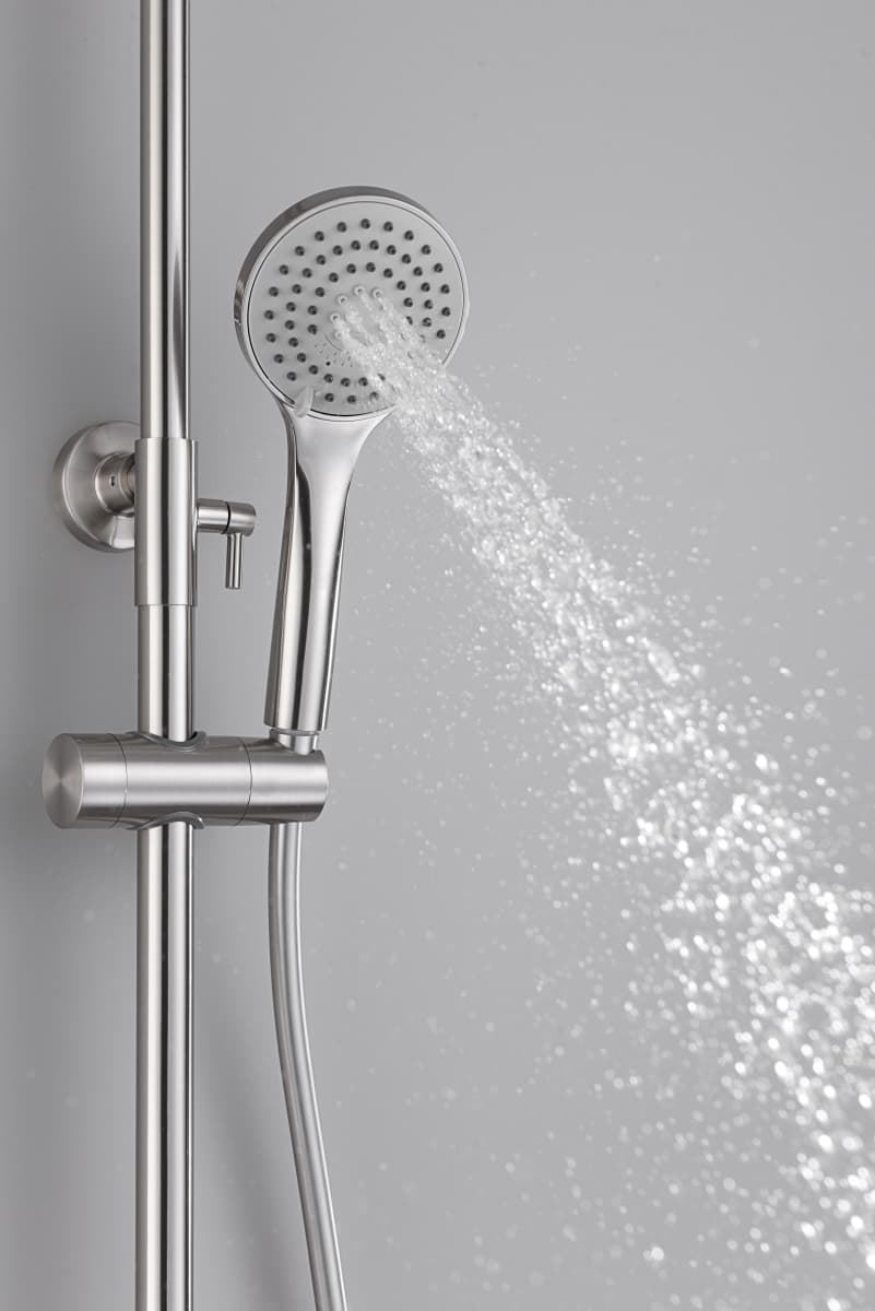 Barra de ducha monomando serie URAL acabado niquel cepillado - Imagen 4