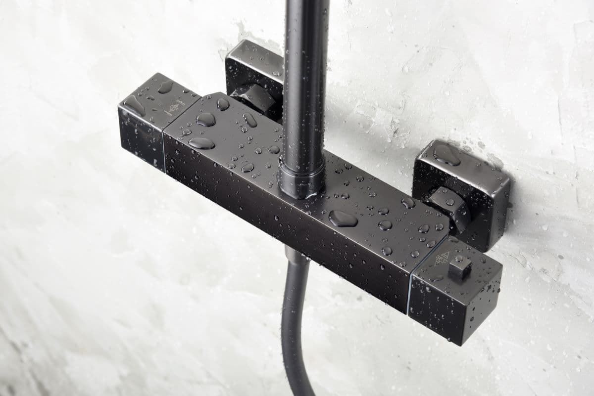 Barra de ducha Termostática serie ART acabado black gun metal - Imagen 3