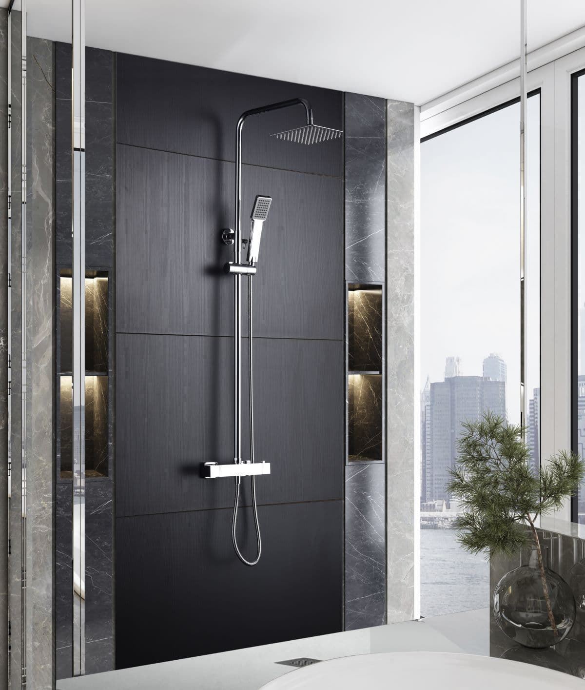 Barra de ducha Termostática serie ART acabado cromo - Imagen 1