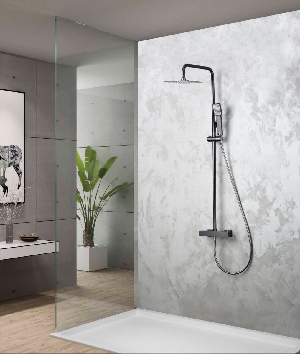 Barra de ducha Termostática serie ART acabado negro gun metal - Imagen 1