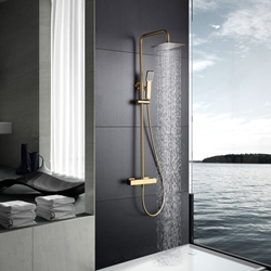 Barra de ducha Termostática serie ART acabado oro cepillado - Imagen 1