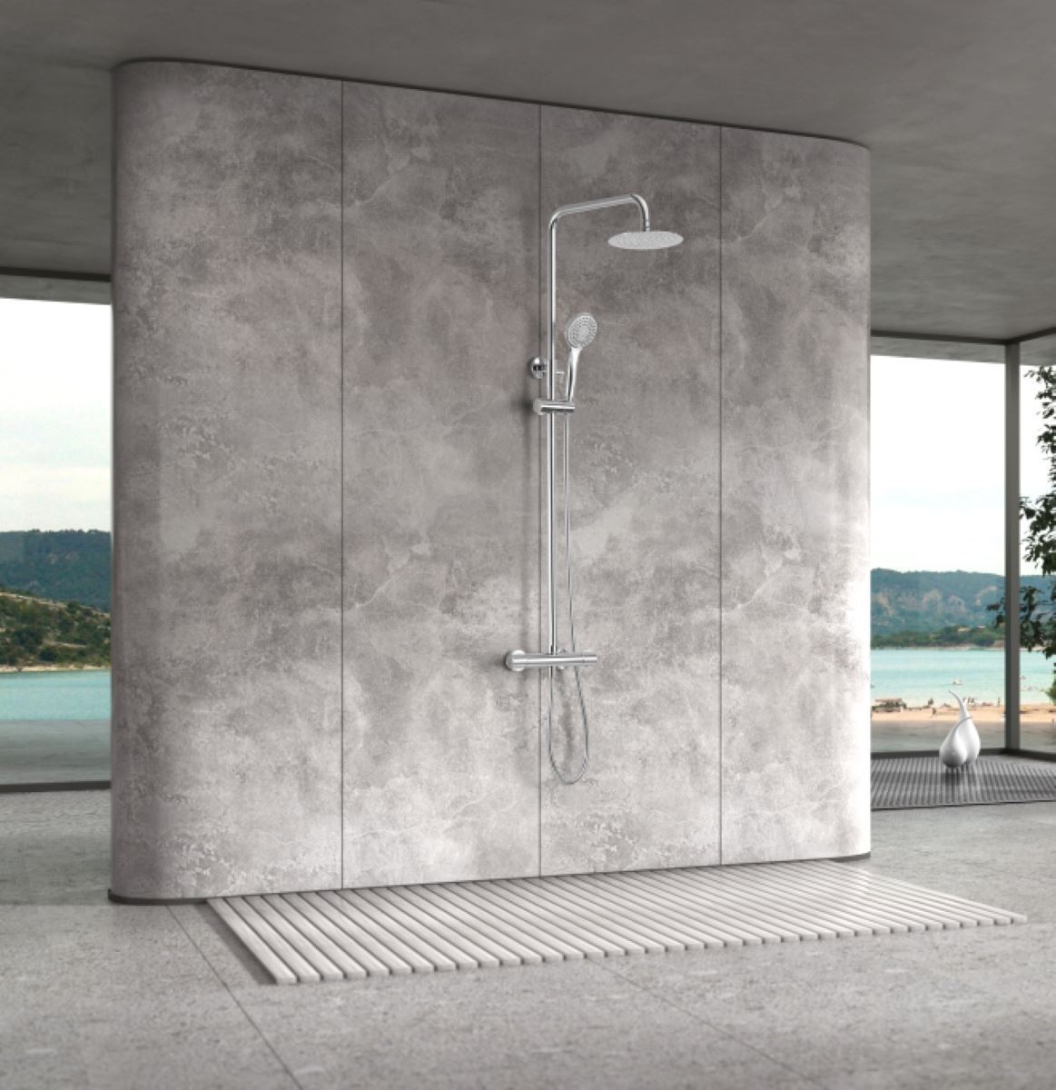 Barra de ducha termostatica serie ECO-KENT acabado cromo - Imagen 1