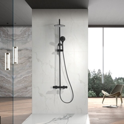 Barra de ducha termostatica serie ECO-KENT acabado negro mate - Imagen 1