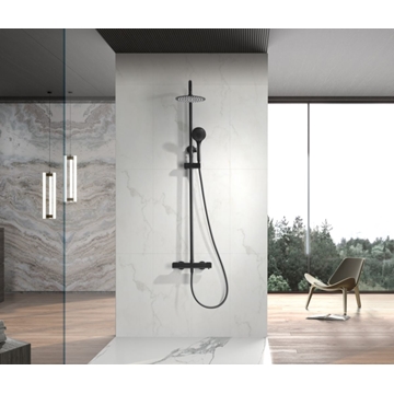 Barra de ducha termostatica serie ECO-KENT acabado negro mate - Imagen 1