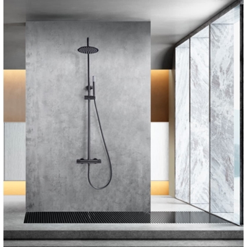 Barra de ducha termostatica serie GENOVA acabado black gun metal - Imagen 1