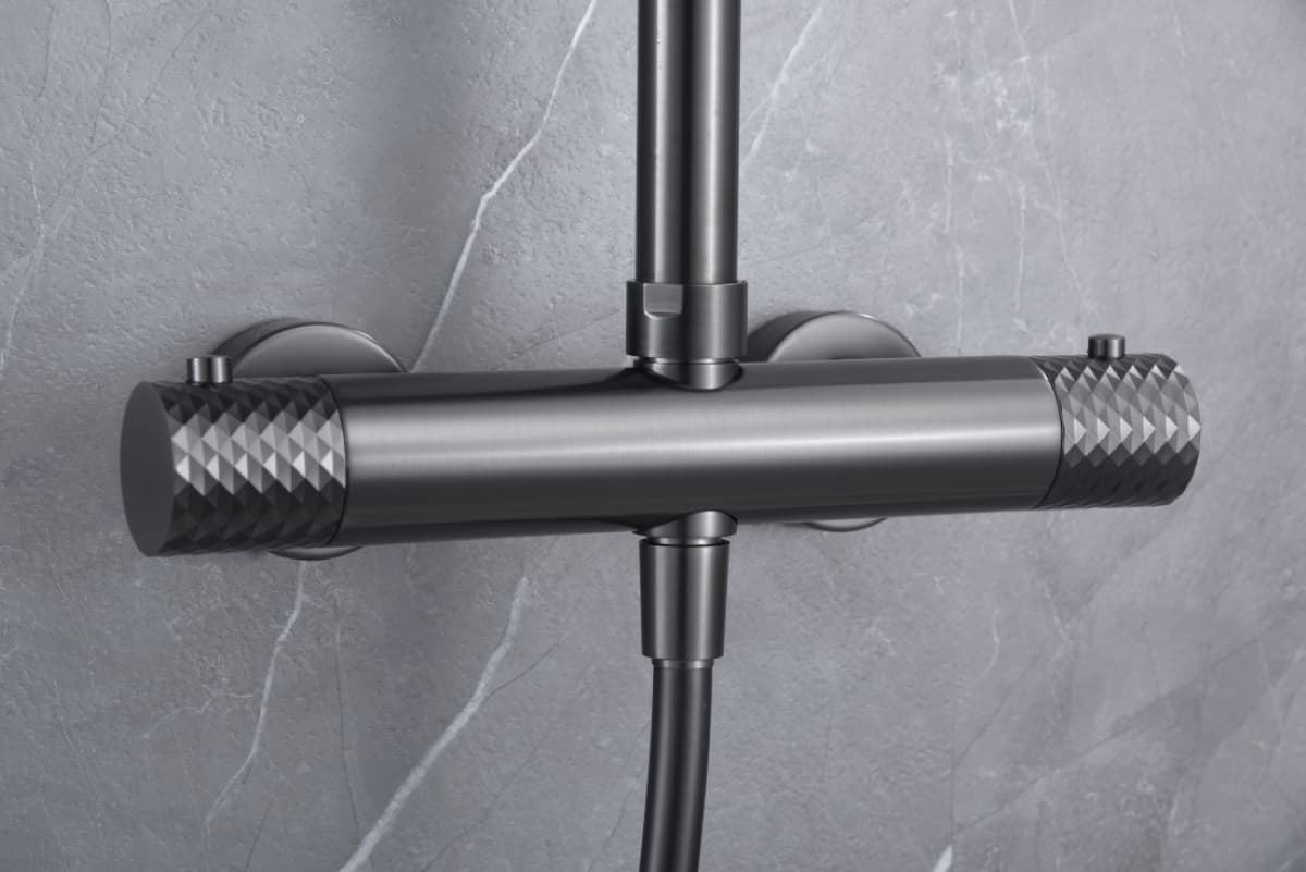 Barra de ducha termostatica serie GENOVA acabado black gun metal - Imagen 2