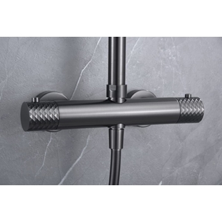 Barra de ducha termostatica serie GENOVA acabado black gun metal - Imagen 2