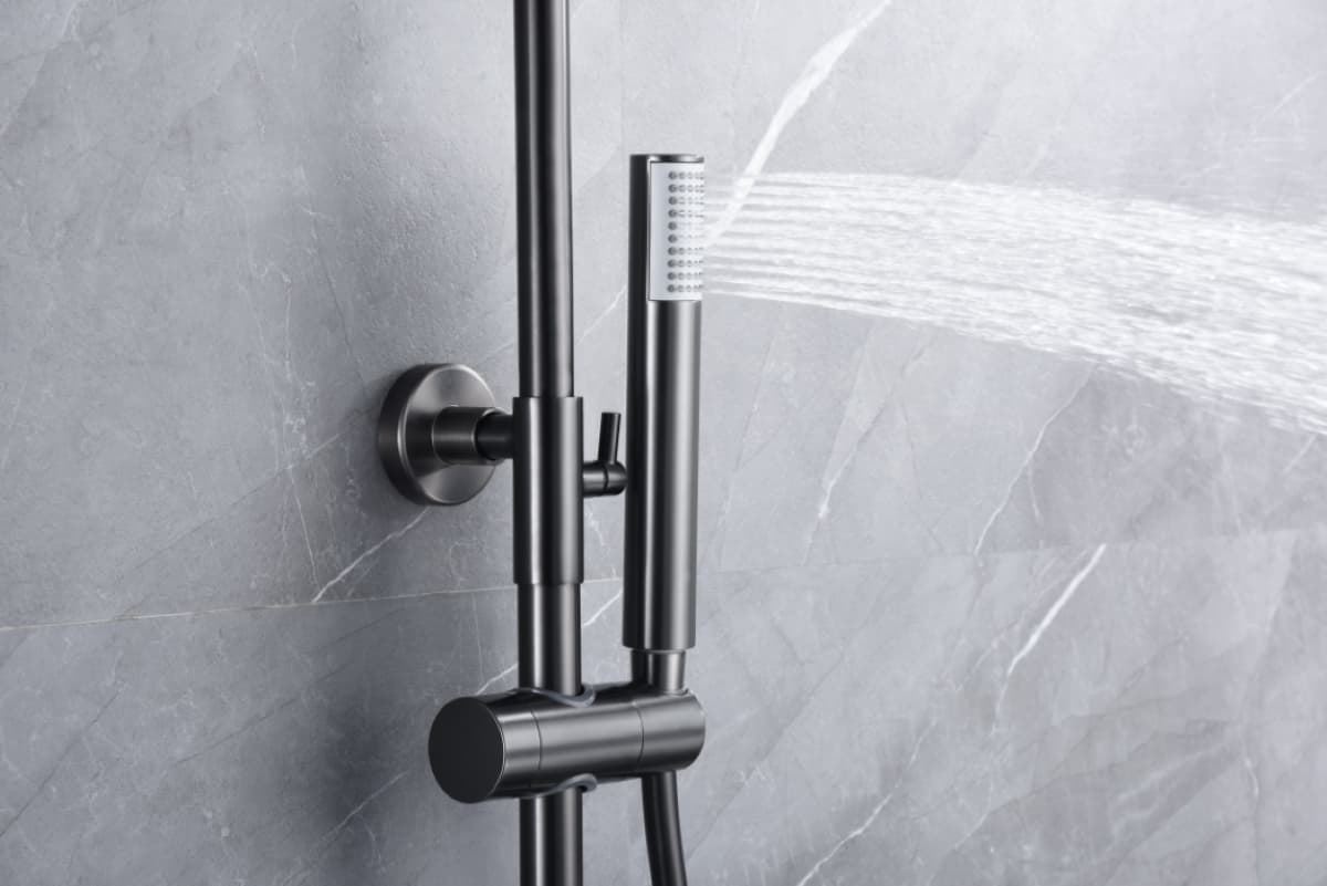 Barra de ducha termostatica serie GENOVA acabado black gun metal - Imagen 4