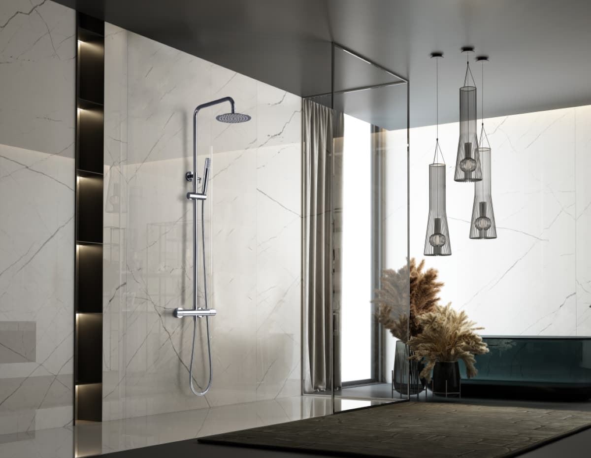 Barra de ducha termostatica serie GENOVA acabado cromo - Imagen 1