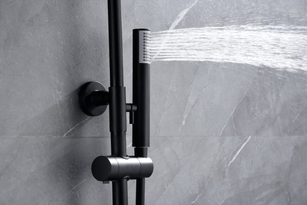 Barra de ducha termostatica serie GENOVA acabado negro mate - Imagen 2