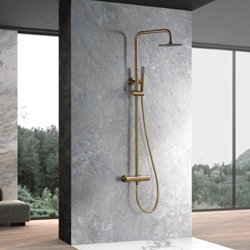 Barra de ducha termostatica serie GENOVA acabado oro cepillado - Imagen 1