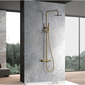 Barra de ducha termostatica serie GENOVA acabado oro cepillado - Imagen 1