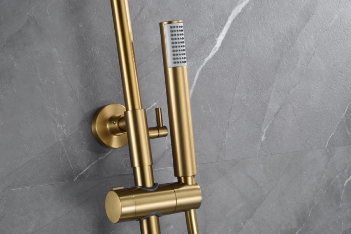 Barra de ducha termostatica serie GENOVA acabado oro cepillado - Imagen 2