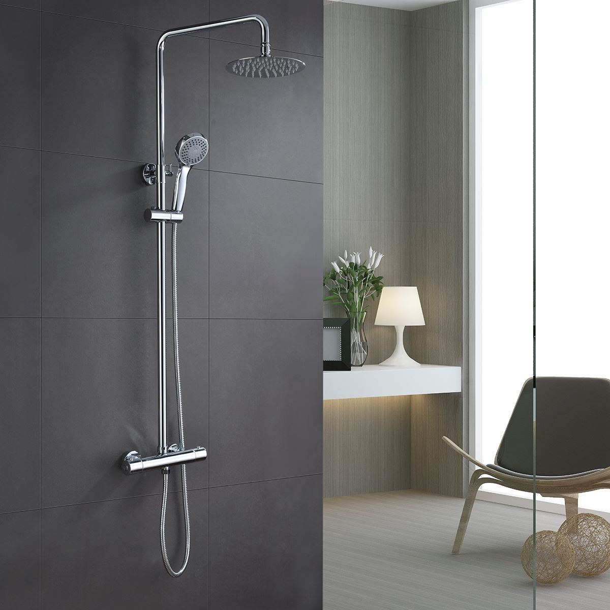 Barra de ducha termostatica serie KENT acabado cromo - Imagen 1