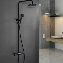 Barra de ducha termostatica serie KENT acabado negro mate - Imagen 2