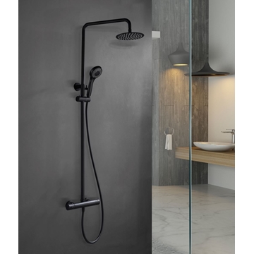 Barra de ducha termostatica serie KENT acabado negro mate - Imagen 2