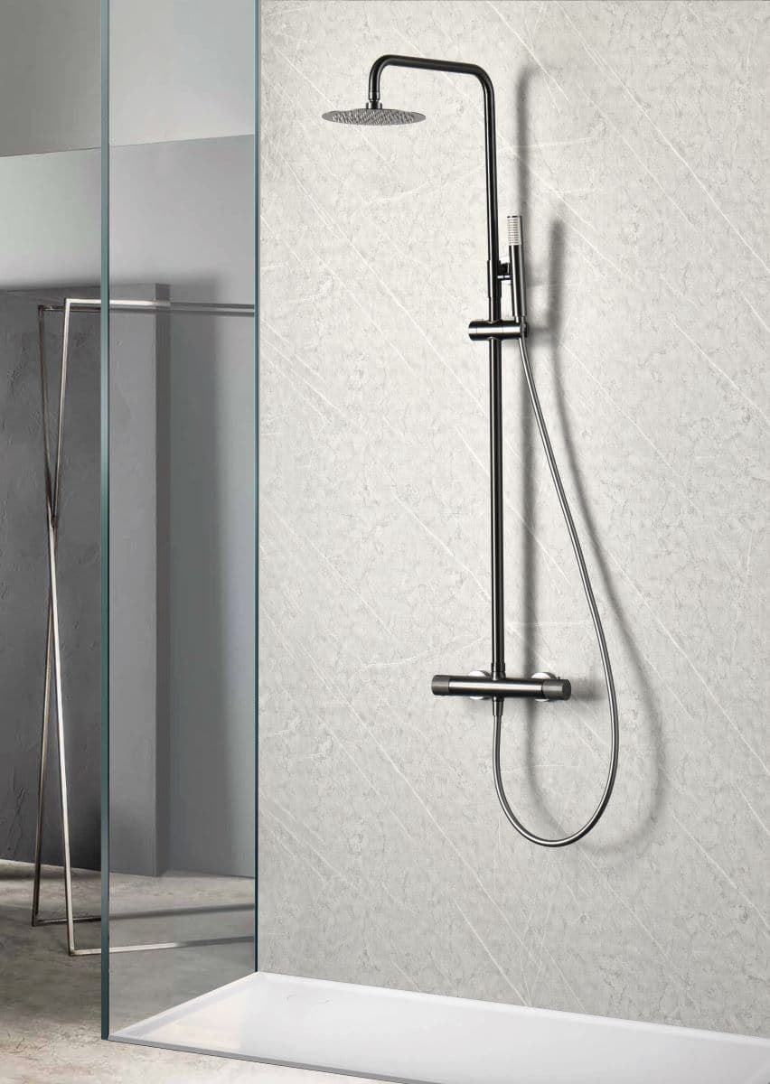 Barra de ducha Termostática serie LINE acabado black gun metal - Imagen 1