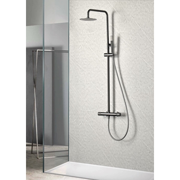 Barra de ducha Termostática serie LINE acabado negro gun metal - Imagen 1