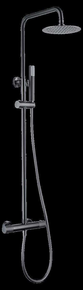 Barra de ducha Termostática serie LINE acabado negro gun metal - Imagen 2