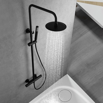 Barra de ducha Termostática serie LINE acabado negro mate - Imagen 1