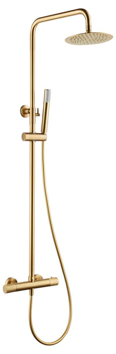 Barra de ducha Termostática serie LINE acabado oro cepillado - Imagen 1