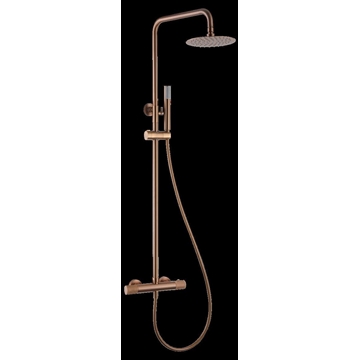 Barra de ducha Termostática serie LINE acabado oro rosa cepillado - Imagen 1