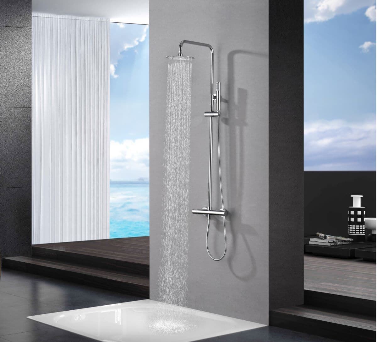 Barra de ducha Termostática serie MONZA acabado cromo - Imagen 1