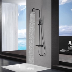 Barra de ducha Termostática serie MONZA acabado negro gun metal - Imagen 1