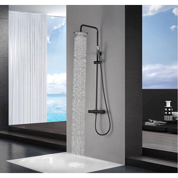 Barra de ducha Termostática serie MONZA acabado negro gun metal - Imagen 1