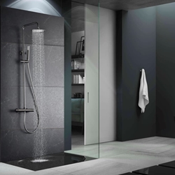 Barra de ducha termostatica serie MONZA acabado negro gun metal - Imagen 1