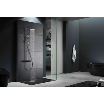 Barra de ducha termostatica serie MONZA acabado negro gun metal - Imagen 1