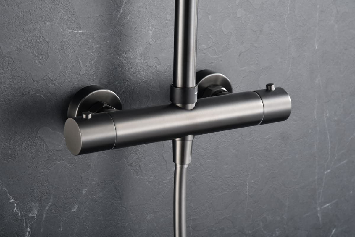 Barra de ducha termostatica serie MONZA acabado negro gun metal - Imagen 6