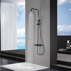 Barra de ducha Termostática serie MONZA acabado negro mate - Imagen 1