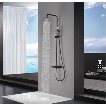 Barra de ducha Termostática serie MONZA acabado negro mate - Imagen 1