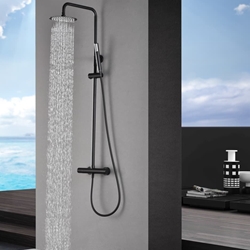 Barra de ducha termostatica serie MONZA acabado negro mate - Imagen 1