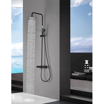 Barra de ducha termostatica serie MONZA acabado negro mate - Imagen 1