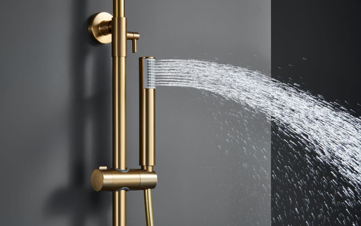 Barra de ducha Termostática serie MONZA acabado oro cepillado - Imagen 3