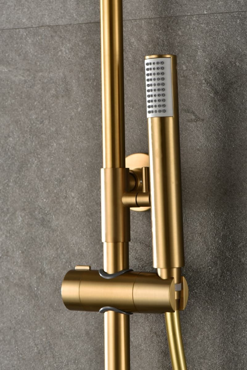 Barra de ducha termostatica serie MONZA acabado oro cepillado - Imagen 4
