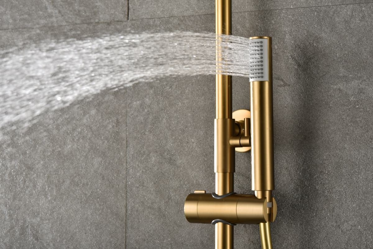Barra de ducha termostatica serie MONZA acabado oro cepillado - Imagen 5