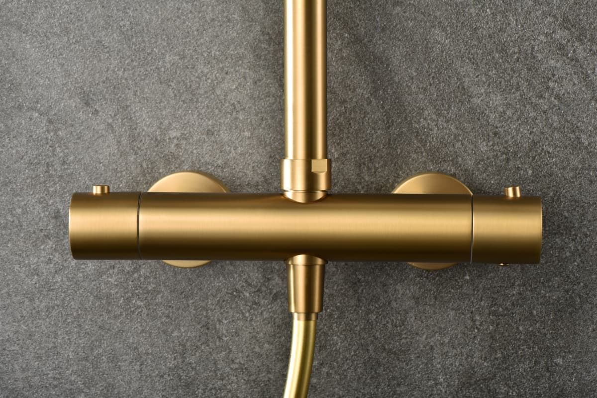 Barra de ducha termostatica serie MONZA acabado oro cepillado - Imagen 6