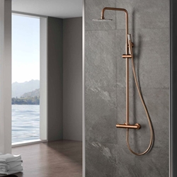 Barra de ducha Termostática serie MONZA acabado oro rosa cepillado - Imagen 1