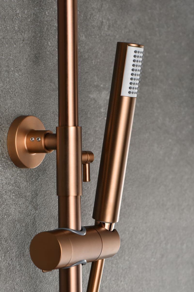 Barra de ducha Termostática serie MONZA acabado oro rosa cepillado - Imagen 3
