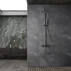 Barra de ducha termostatica serie NAPOLES acabado black gun metal - Imagen 1