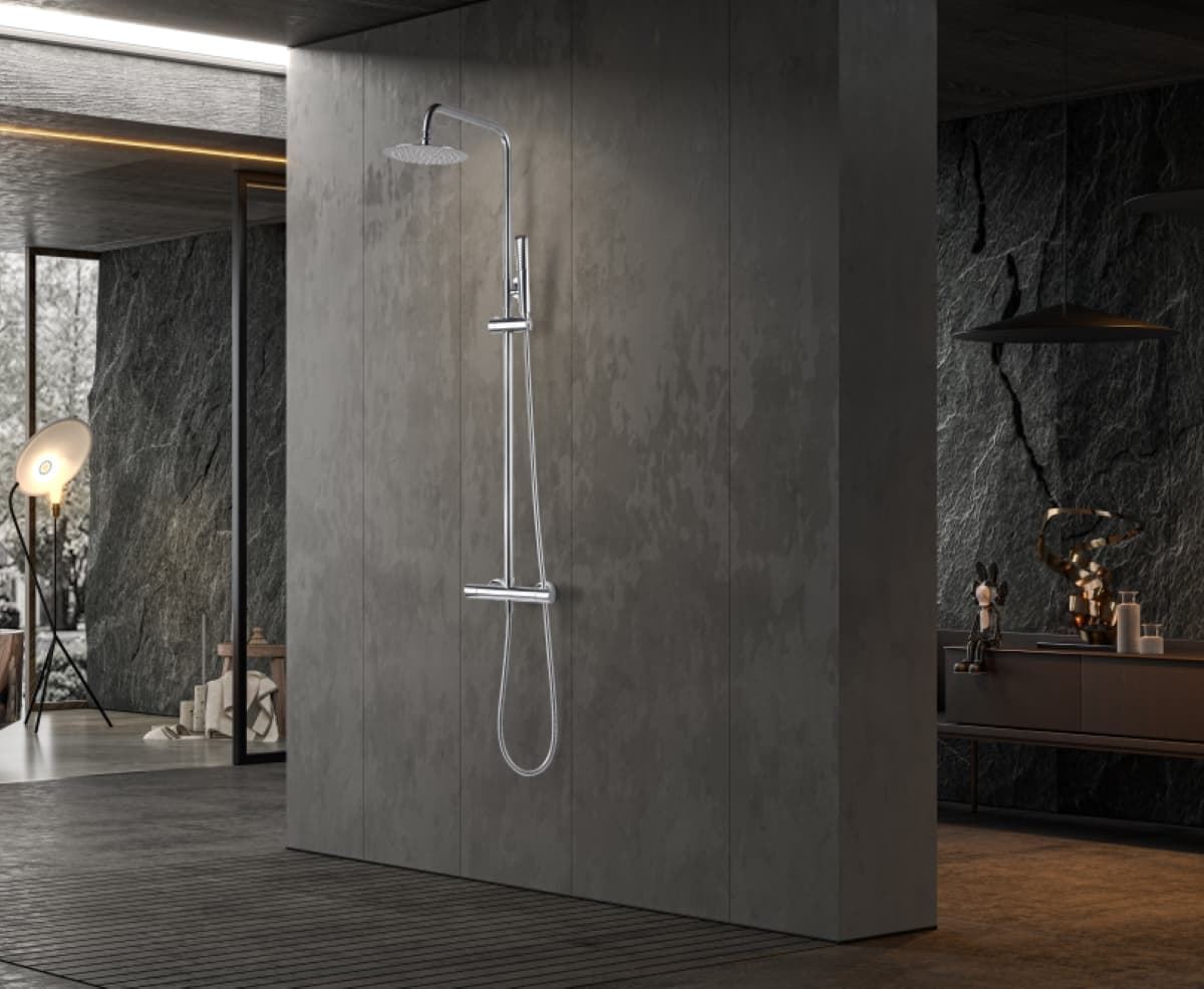 Barra de ducha termostatica serie NAPOLES acabado cromo - Imagen 1