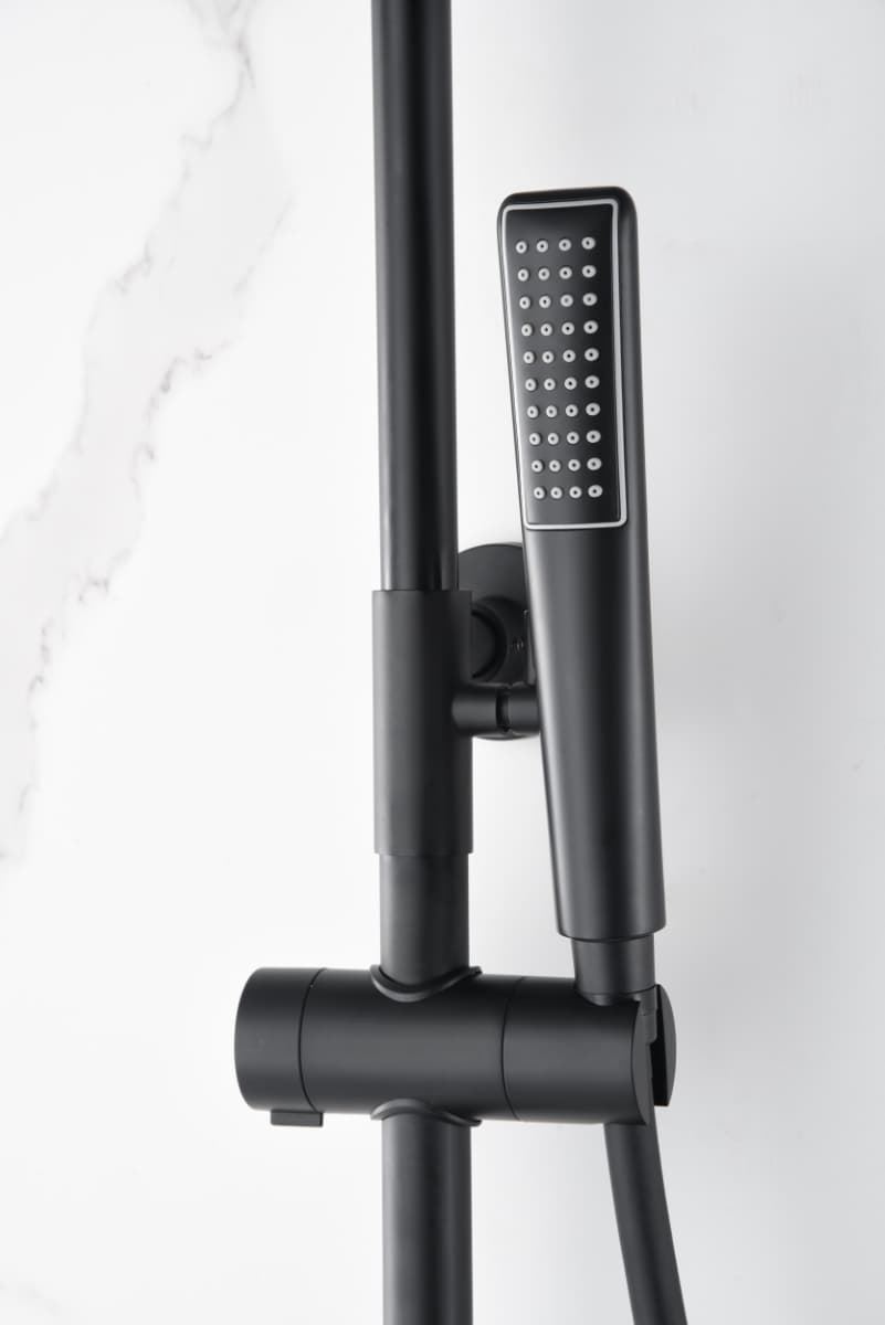 Barra de ducha termostatica serie NAPOLES acabado negro mate - Imagen 3