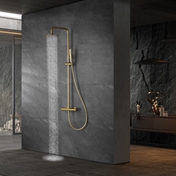 Barra de ducha termostatica serie NAPOLES acabado oro cepillado - Imagen 1