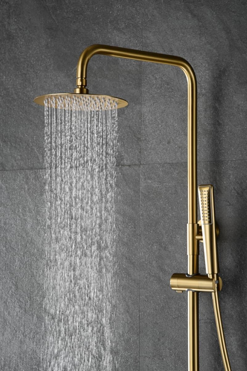 Barra de ducha termostatica serie NAPOLES acabado oro cepillado - Imagen 2