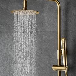 Barra de ducha termostatica serie NAPOLES acabado oro cepillado - Imagen 2