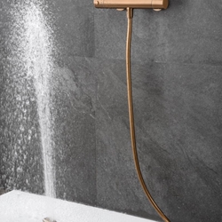 Barra de ducha termostatica serie NAPOLES acabado oro rosa cepillado - Imagen 2